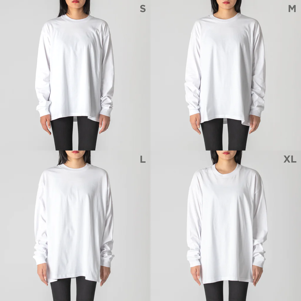 飼い主の浮世猫 Big Long Sleeve T-Shirt :model wear (woman)