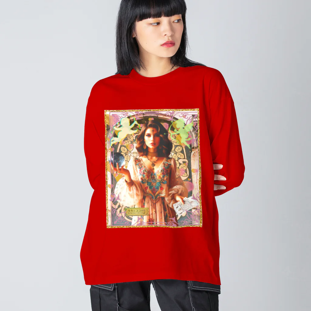 キキとココからのアールヌーボーの女神と戯れる天使たち Big Long Sleeve T-Shirt