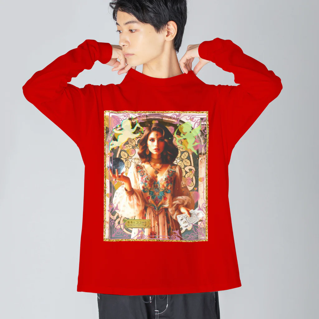 キキとココからのアールヌーボーの女神と戯れる天使たち Big Long Sleeve T-Shirt