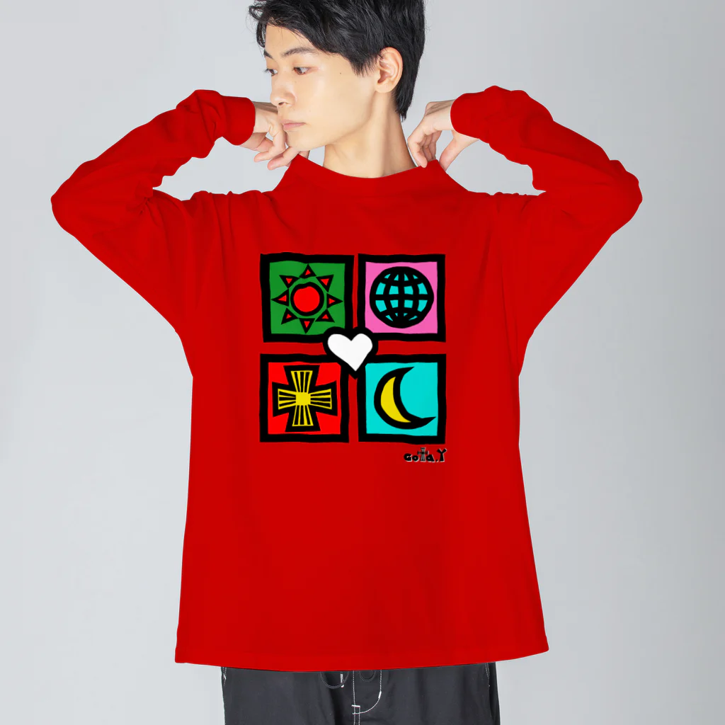 ゴータ・ワイのユニバース（手描風）　 Big Long Sleeve T-Shirt