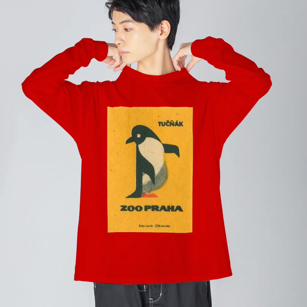 YS VINTAGE WORKSのチェコ・プラハ動物園　ペンギン　 ビッグシルエットロングスリーブTシャツ