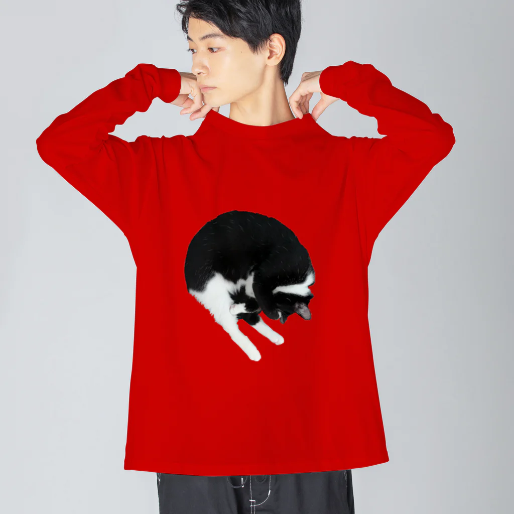 猫山八郎の猫山八郎のアンモニャイト(？) ビッグシルエットロングスリーブTシャツ