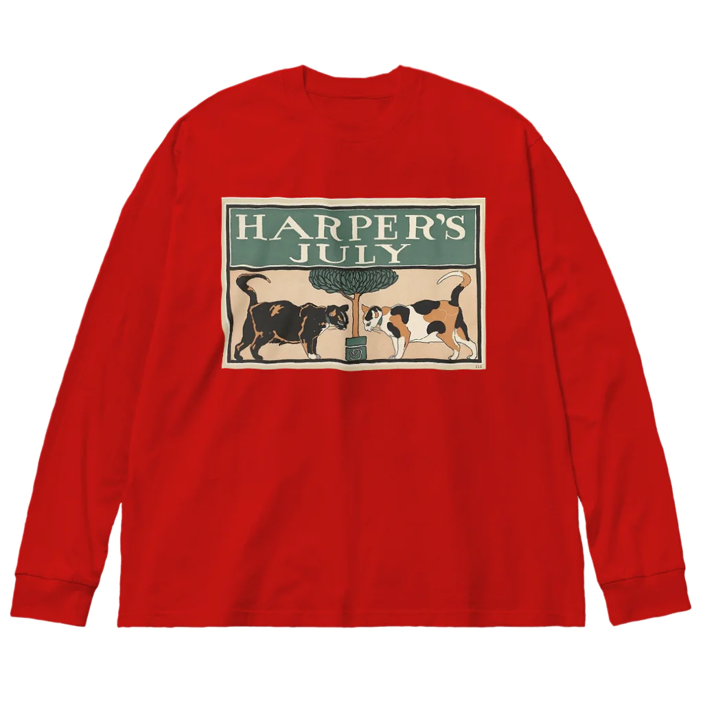 YS VINTAGE WORKSのNY Harper's 1898 ネコ2匹 Big Long Sleeve T-Shirt