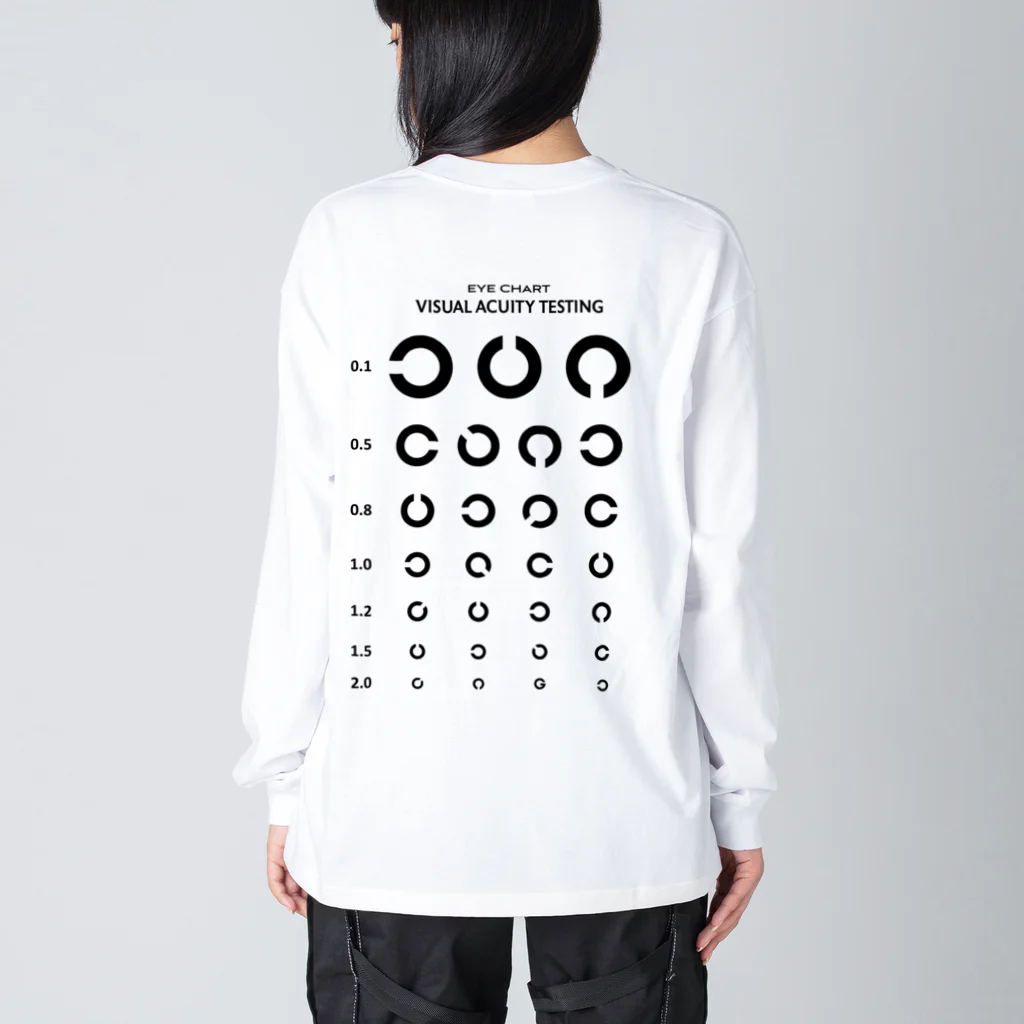 kg_shopの[☆両面] Visual Acuity Testing [ブラック] ビッグシルエットロングスリーブTシャツ