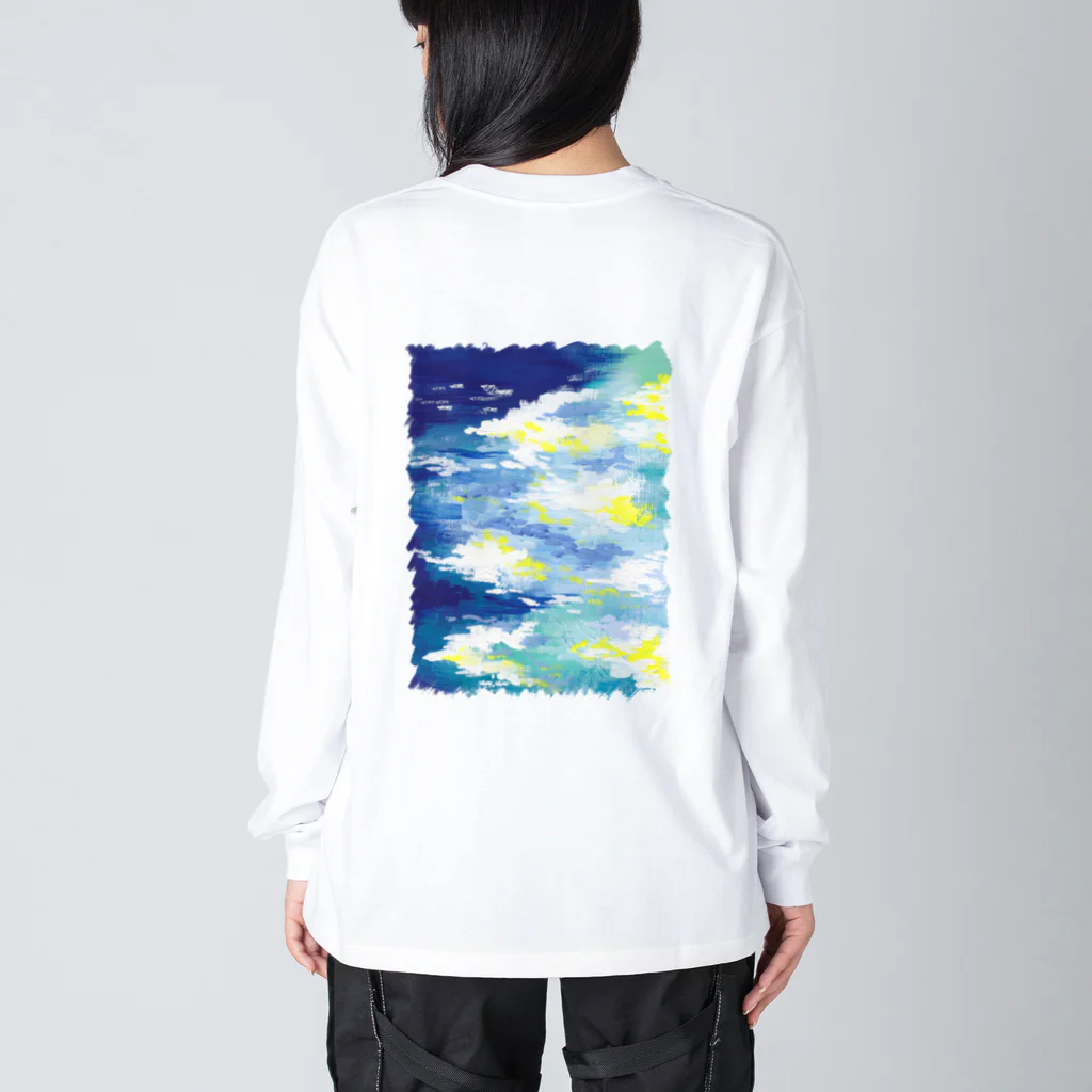 sketchbook shopの青の淵（バックプリント） Big Long Sleeve T-Shirt