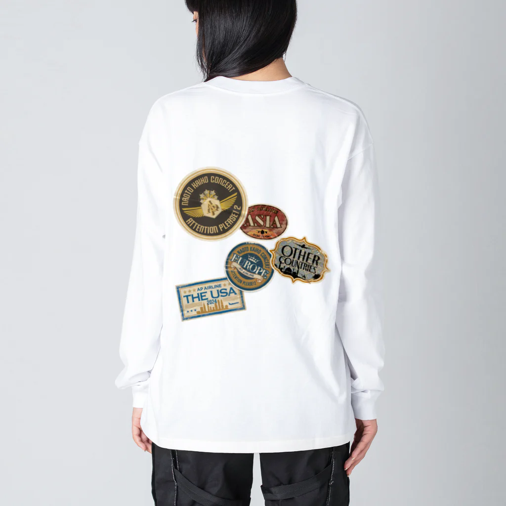 某航空会社公式衣裳部のステッカー柄 Big Long Sleeve T-Shirt