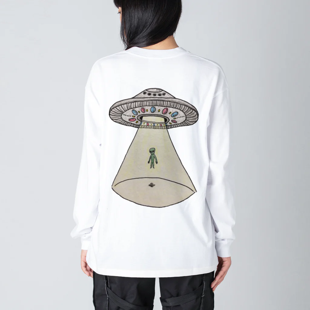 サユリアリティネオ🛸のUFOから宇宙人 ビッグシルエットロングスリーブTシャツ