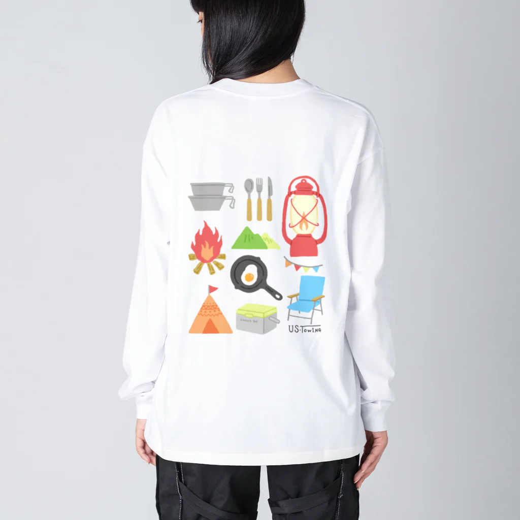 US-towingのＣＡＭＰグッズ総柄 Big Long Sleeve T-Shirt