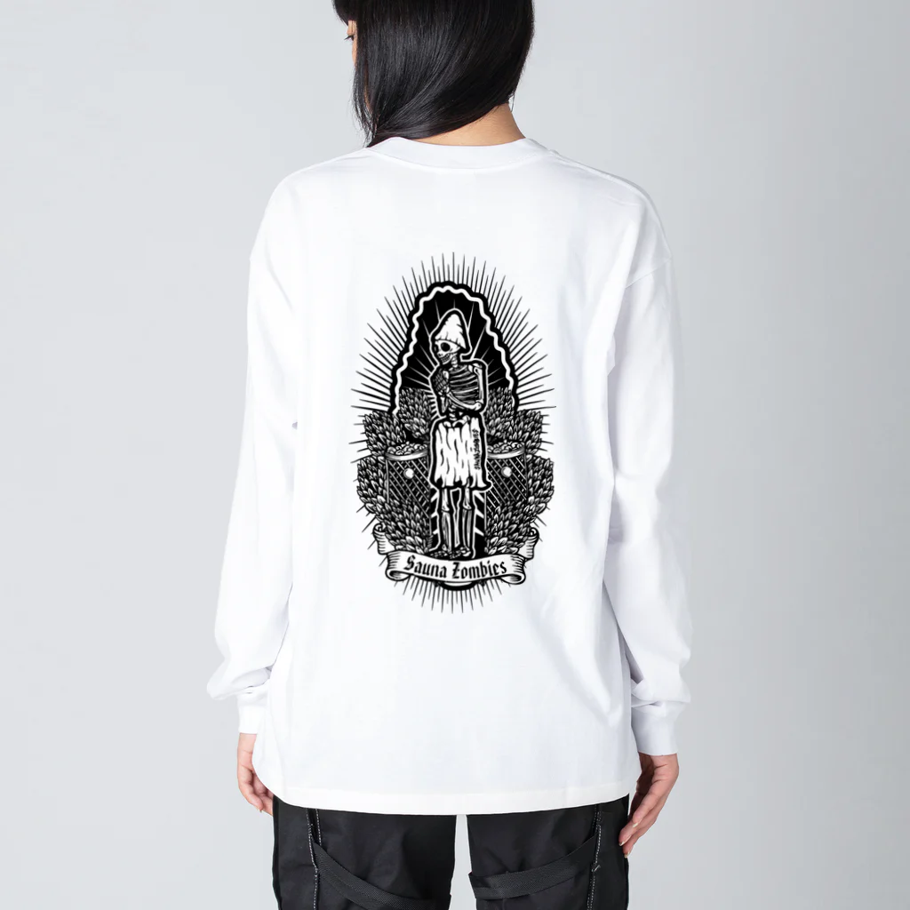 SAUNA ZOMBIESのSAUNA ZOMBIES- Praying Skeleton LONG SLEEVE T- ビッグシルエットロングスリーブTシャツ