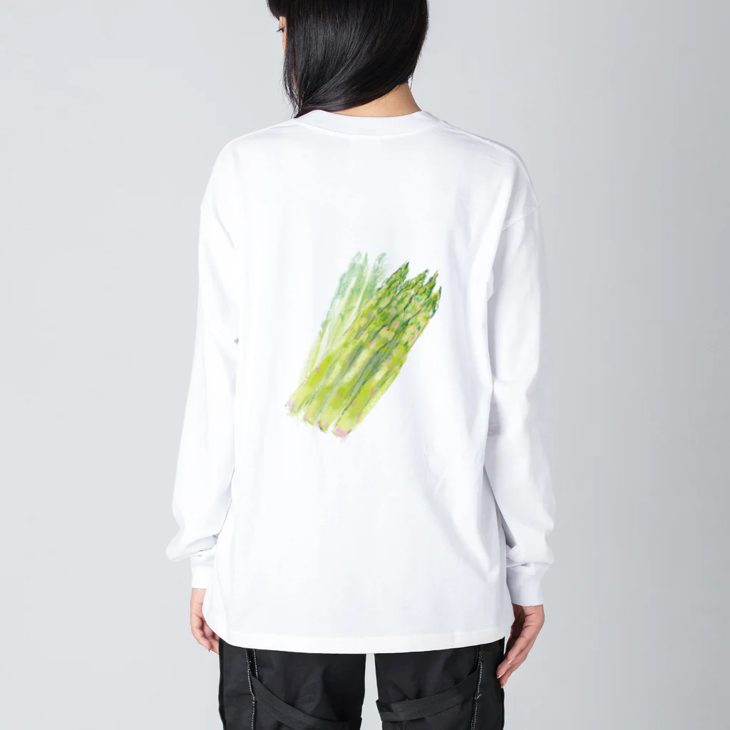 akane_art（茜音工房）のベジタブルT（アスパラガス） Big Long Sleeve T-Shirt