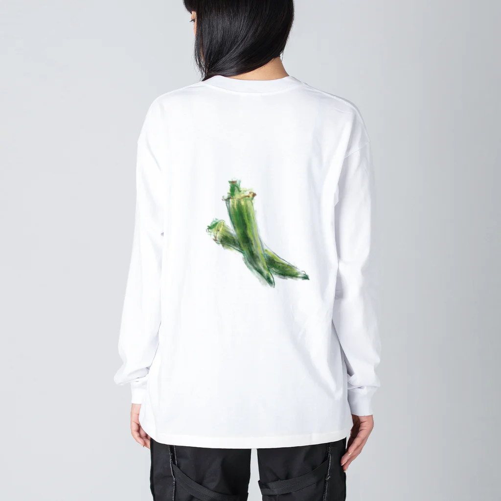 akane_art（茜音工房）のベジタブルT（オクラ） Big Long Sleeve T-Shirt