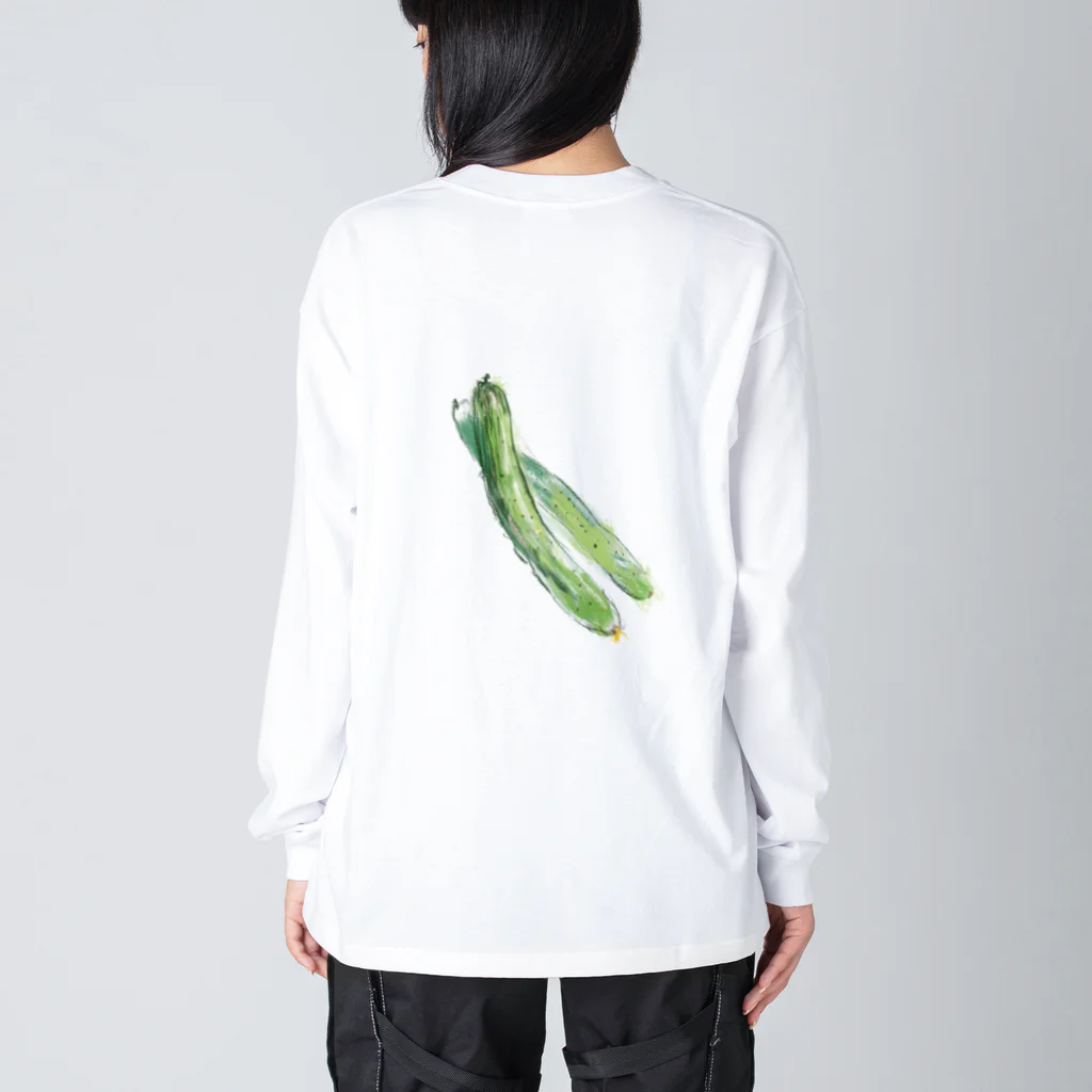 akane_art（茜音工房）のベジタブルT（キュウリ） Big Long Sleeve T-Shirt