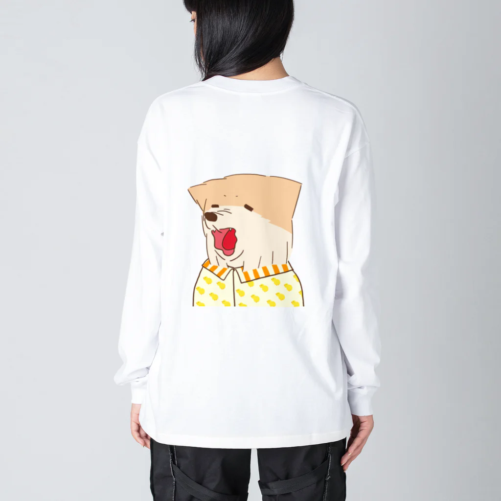 たにしだんごのあくび犬 ビッグシルエットロングスリーブTシャツ