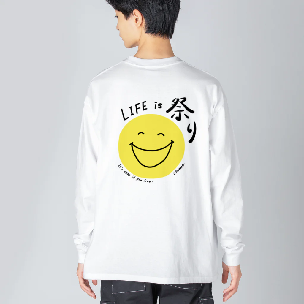 In my book.のLife is 祭り 〜 07nico 〜 ビッグシルエットロングスリーブTシャツ