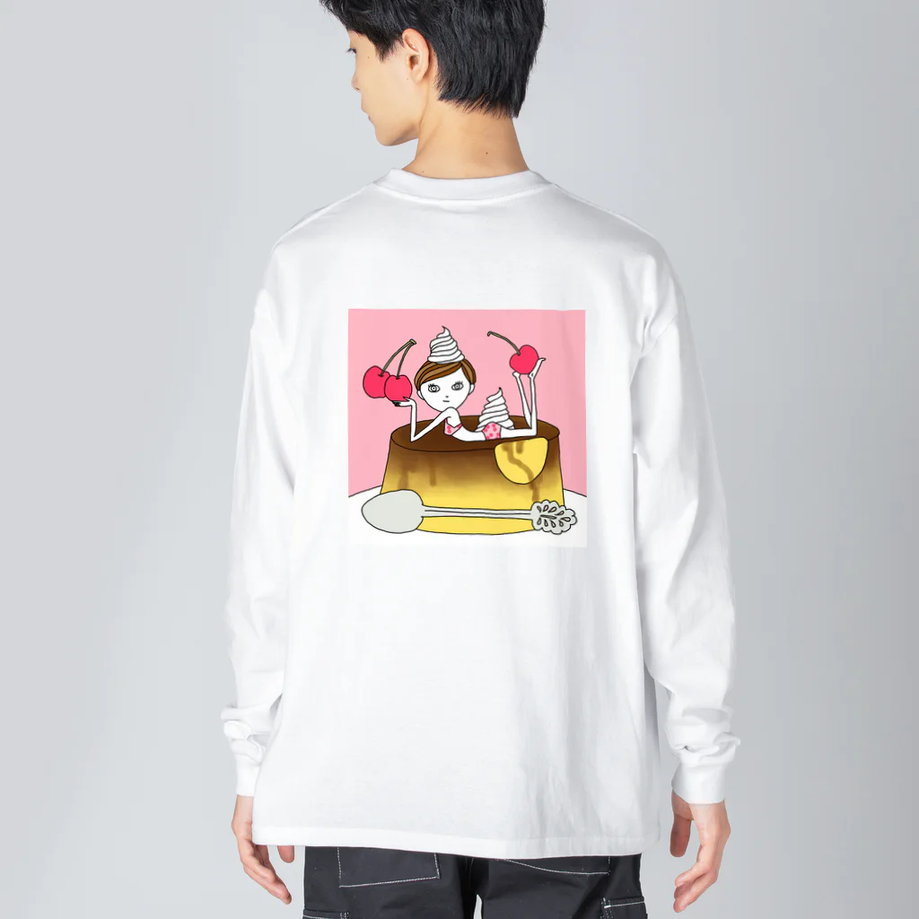 sinoop2 STOREのCherryプリンガール ビッグシルエットロングスリーブTシャツ