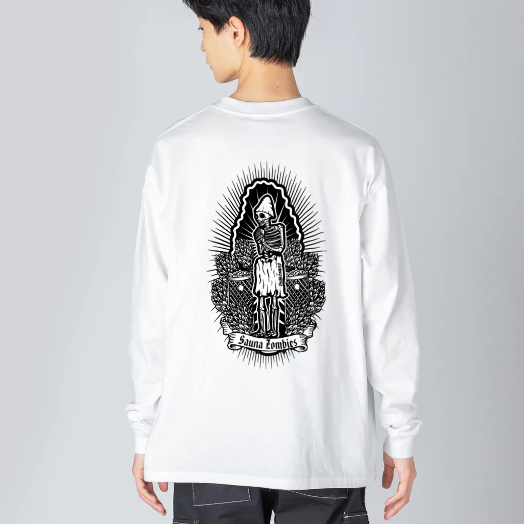 SAUNA ZOMBIESのSAUNA ZOMBIES- Praying Skeleton LONG SLEEVE T- Big Long Sleeve T-Shirt