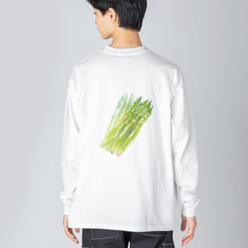 akane_art（茜音工房）のベジタブルT（アスパラガス） Big Long Sleeve T-Shirt