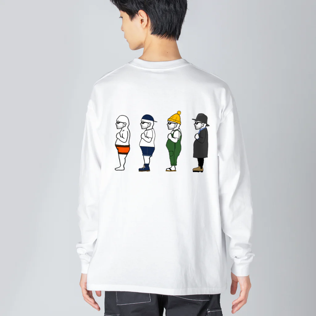 HAZZKIとお友達のいろいろのおにくBOYS ビッグシルエットロングスリーブTシャツ