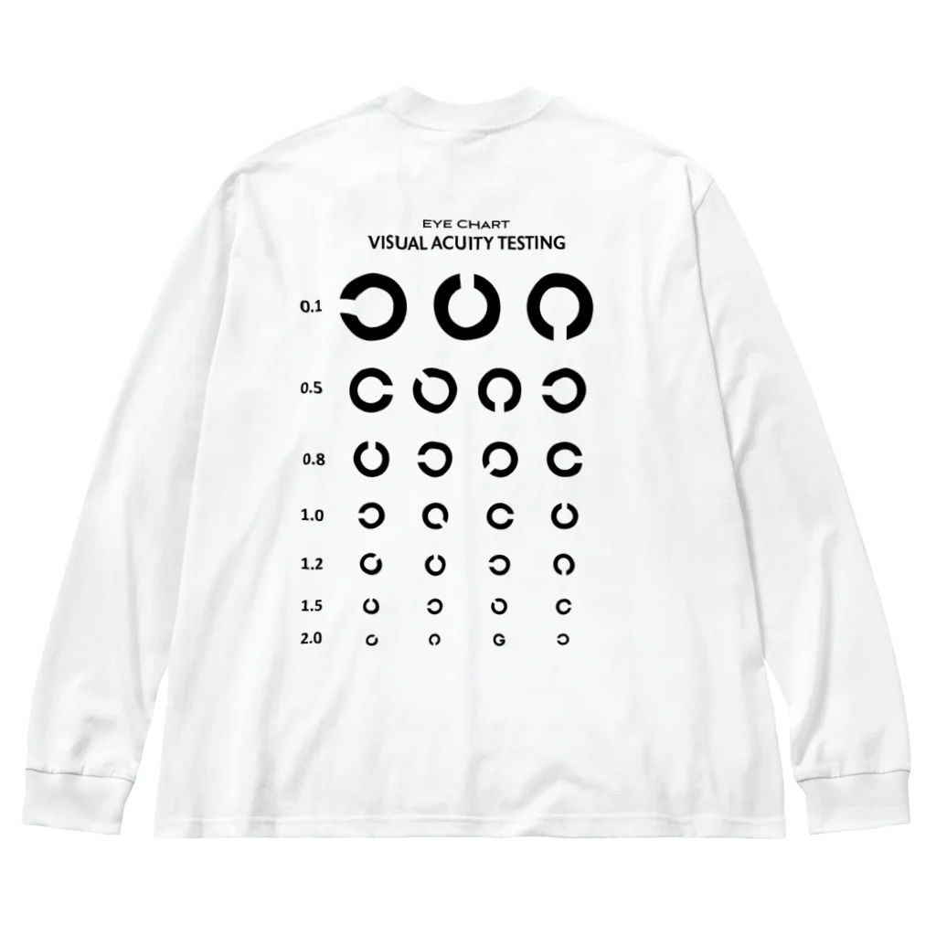 スタンダードTシャツ800円引き！4月29日(月)23時59分まで！！★kg_shopの[☆両面] Visual Acuity Testing [ブラック] Big Long Sleeve T-Shirt