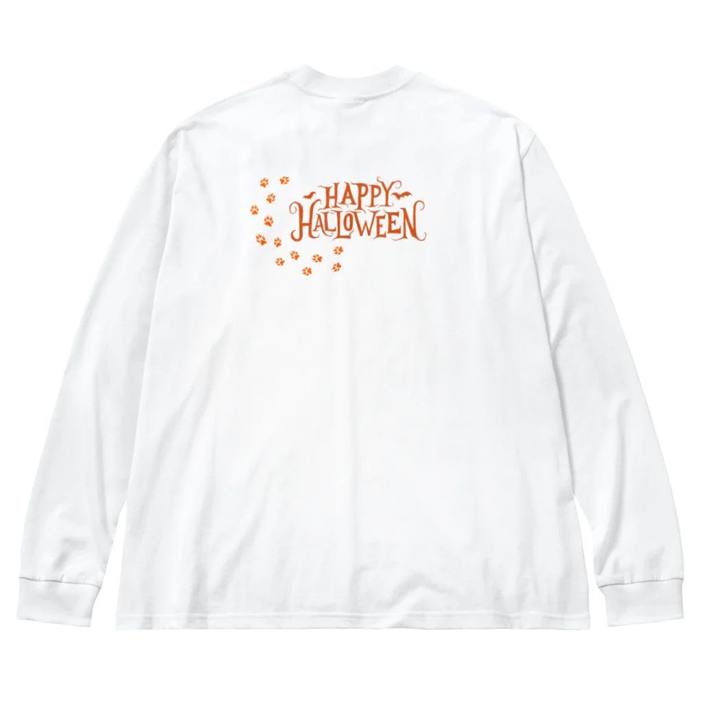 わんだーぱうだーのハッピーハロウィン　カラフルわんちゃん ビッグシルエットロングスリーブTシャツ