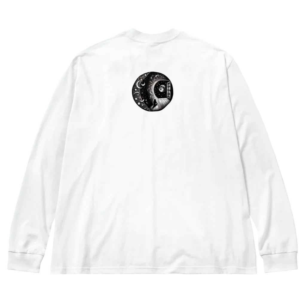kazeou（風王）の孤独の月(AI生成) ビッグシルエットロングスリーブTシャツ