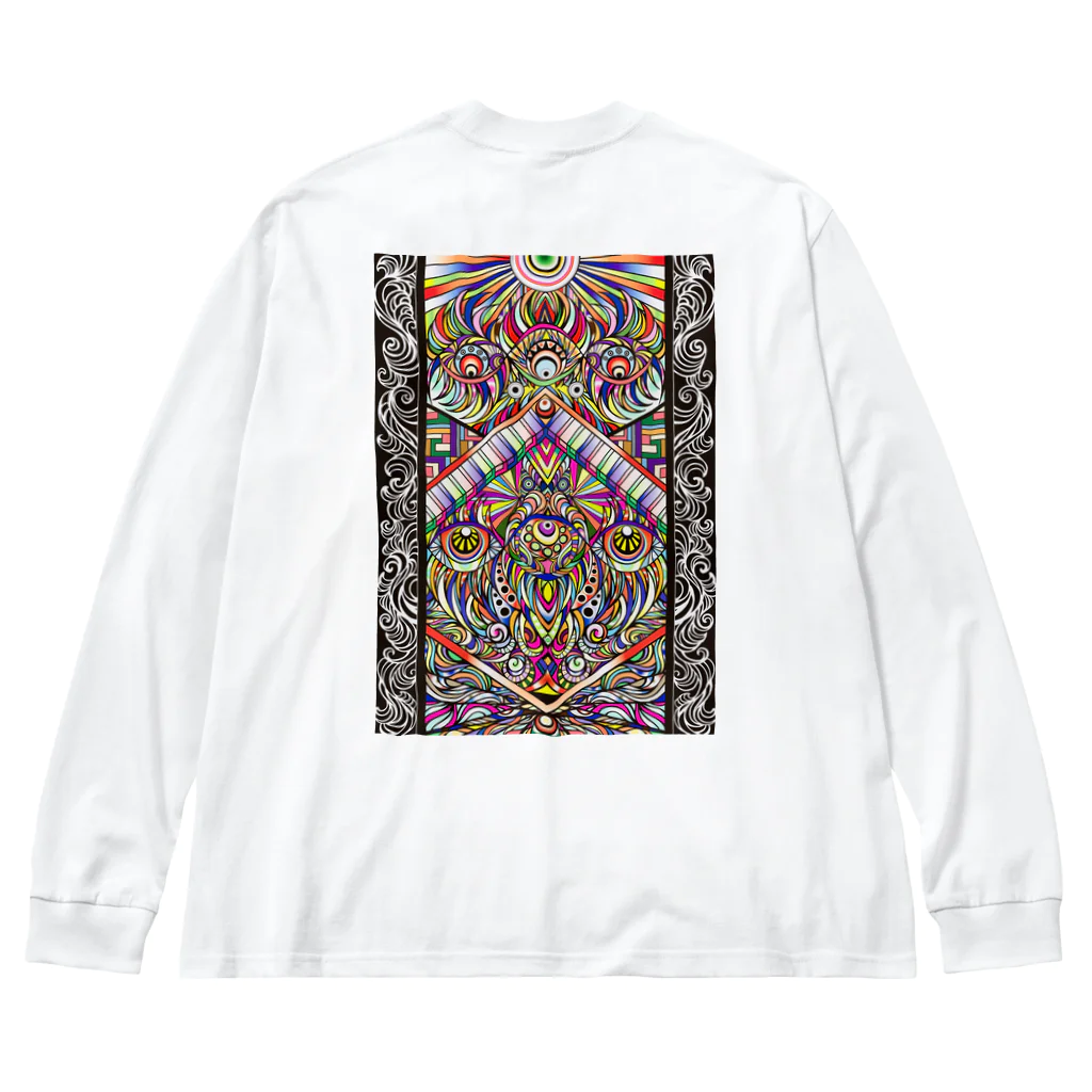 SPOOPY TOWNのFacing eyes ’color’ Big Long Sleeve T-Shirt