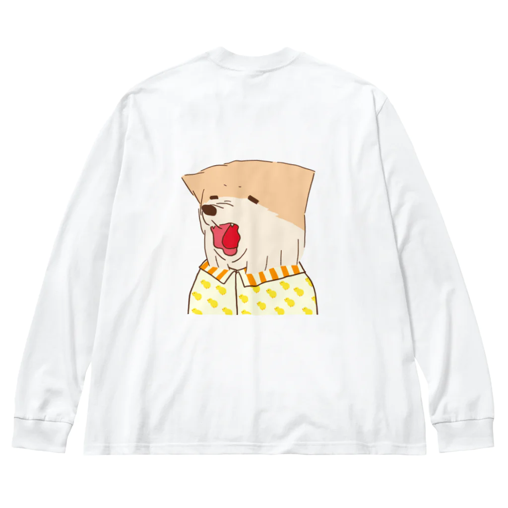 たにしだんごのあくび犬 ビッグシルエットロングスリーブTシャツ