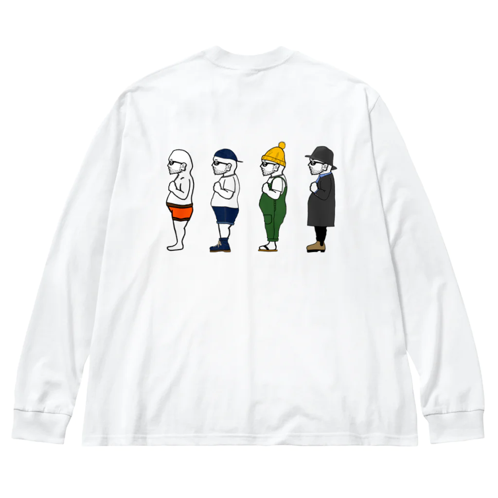 HAZZKIとお友達のいろいろのおにくBOYS ビッグシルエットロングスリーブTシャツ