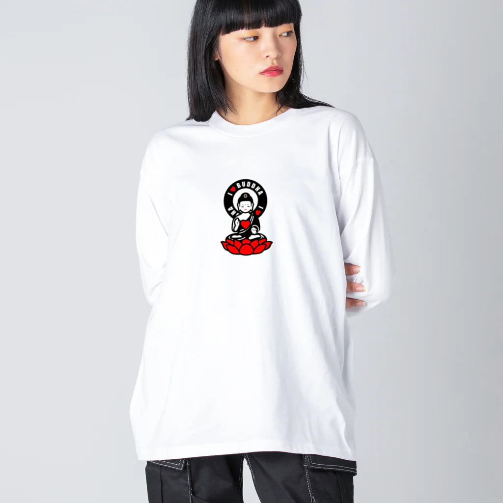 くねくね道のI ♡ BUDDHA Big Long Sleeve T-Shirt