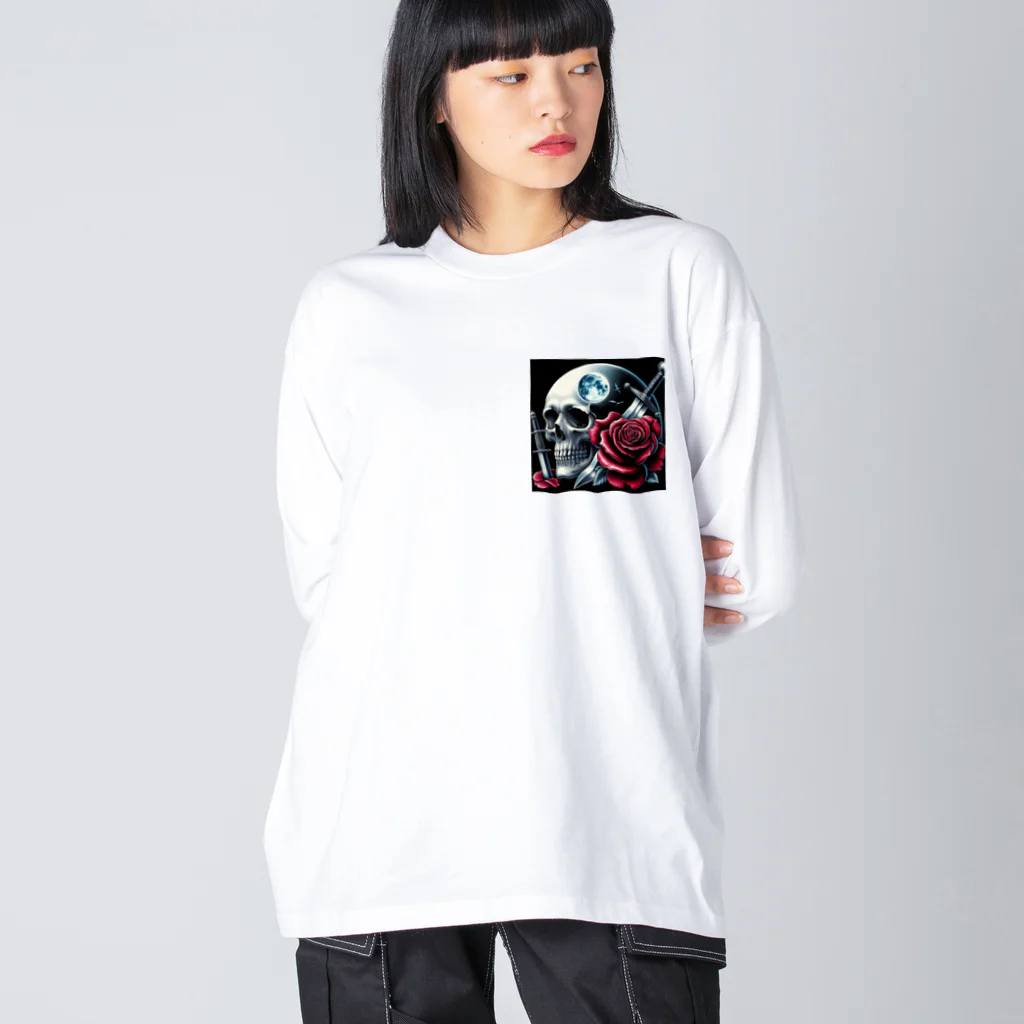 kazeou（風王）の死神と薔薇（四角）AI生成 Big Long Sleeve T-Shirt