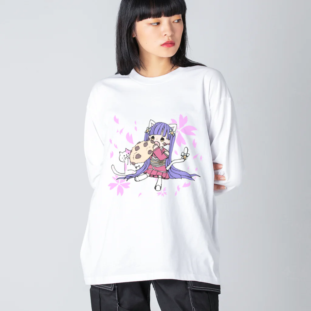 まなネコ❤️🐈の第1弾 もぐもぐクッキータイム Big Long Sleeve T-Shirt