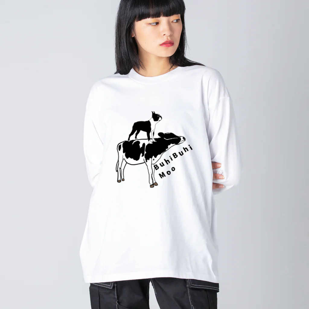 BuhiBuhiBooのブヒブヒムー ビッグシルエットロングスリーブTシャツ