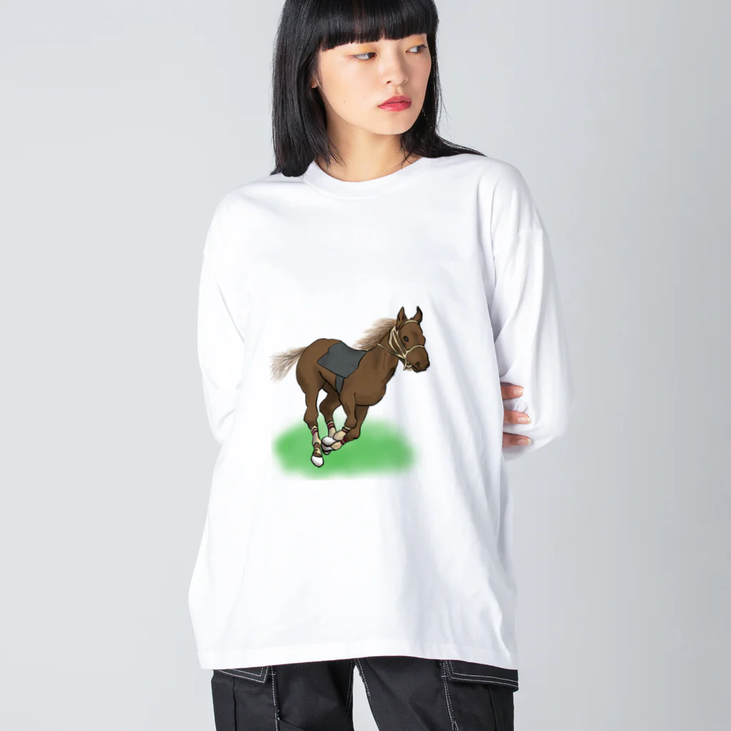 Healing Feelingのサラブレッド Big Long Sleeve T-Shirt