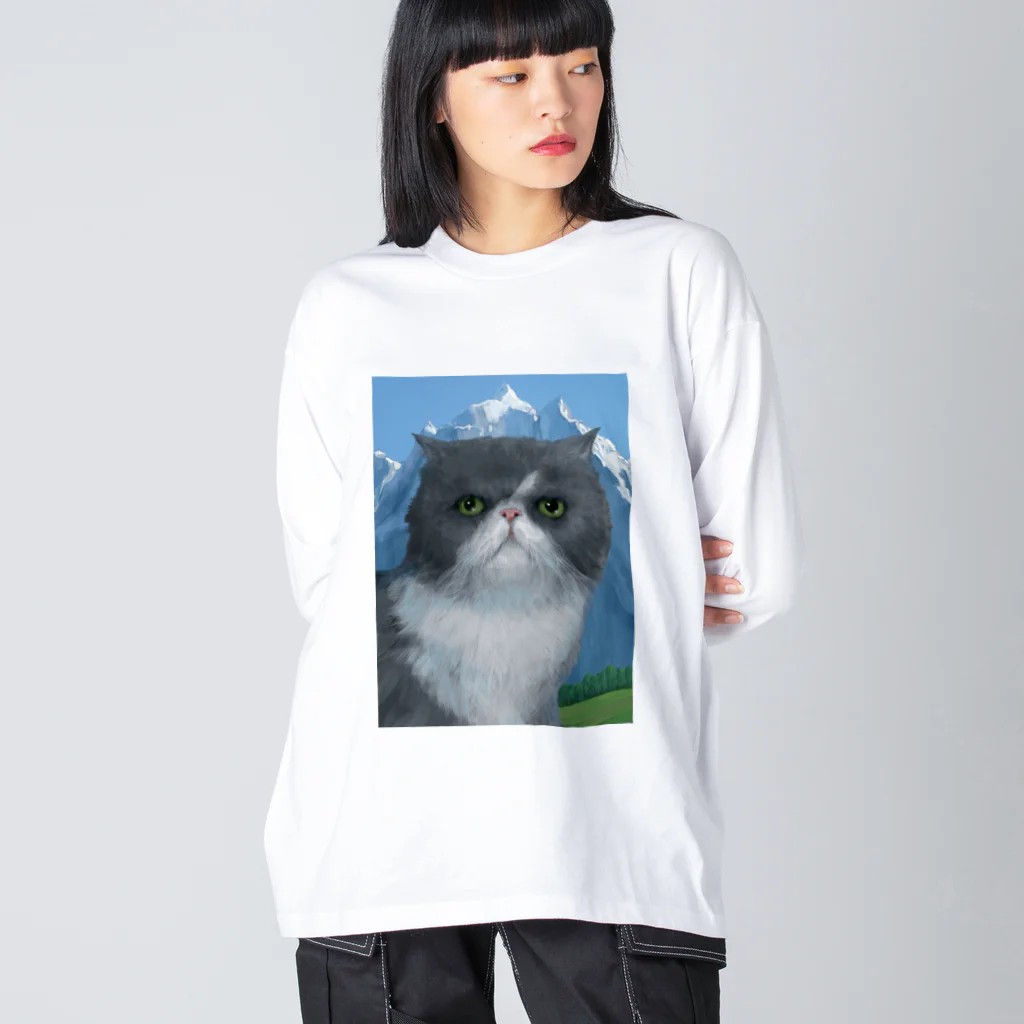 ホテルニューにしおのアルプスの猫とんぺいた ビッグシルエットロングスリーブTシャツ