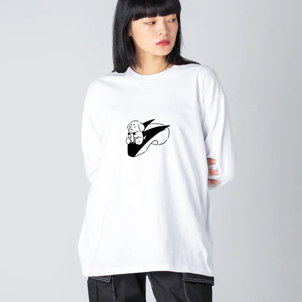 ひらりのりんごの乗り物と犬 Big Long Sleeve T-Shirt