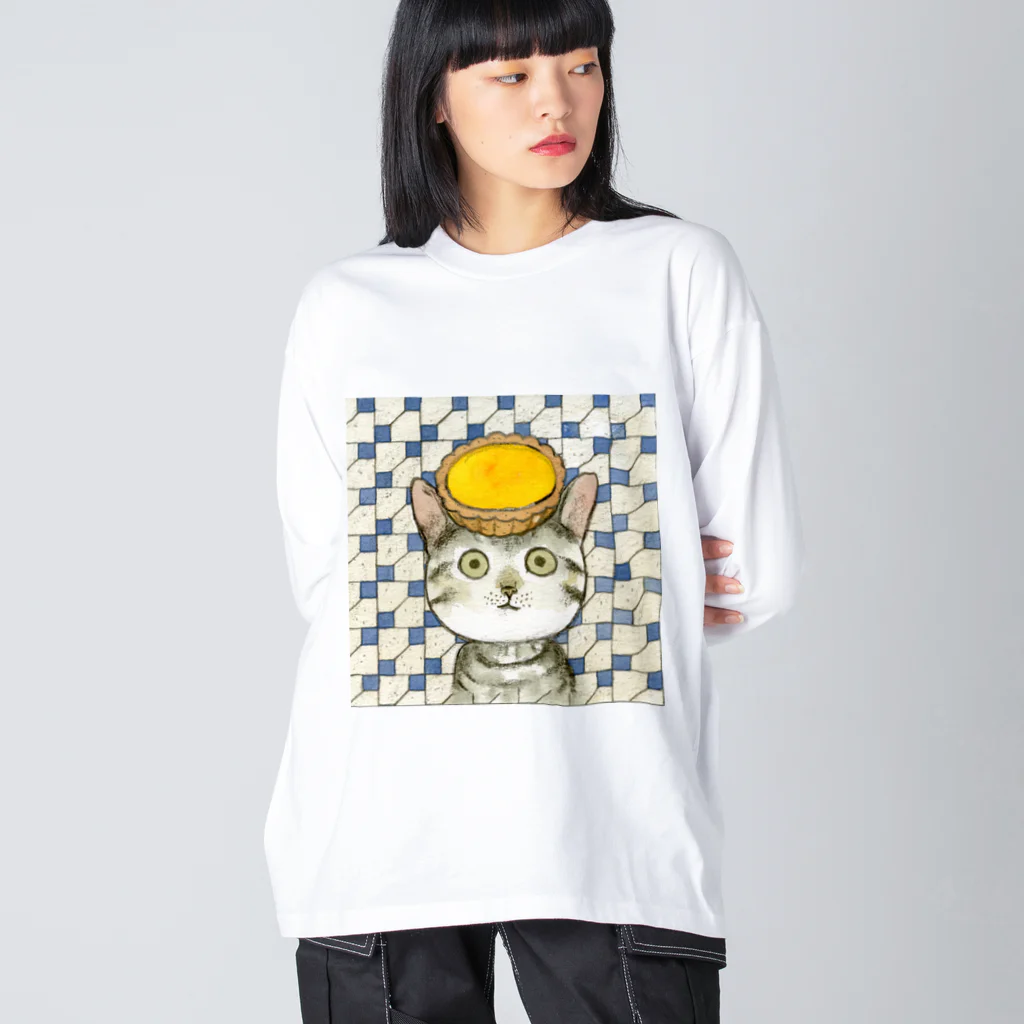 小野寺 光子 (Mitsuko Onodera)のエッグタルト猫 ビッグシルエットロングスリーブTシャツ
