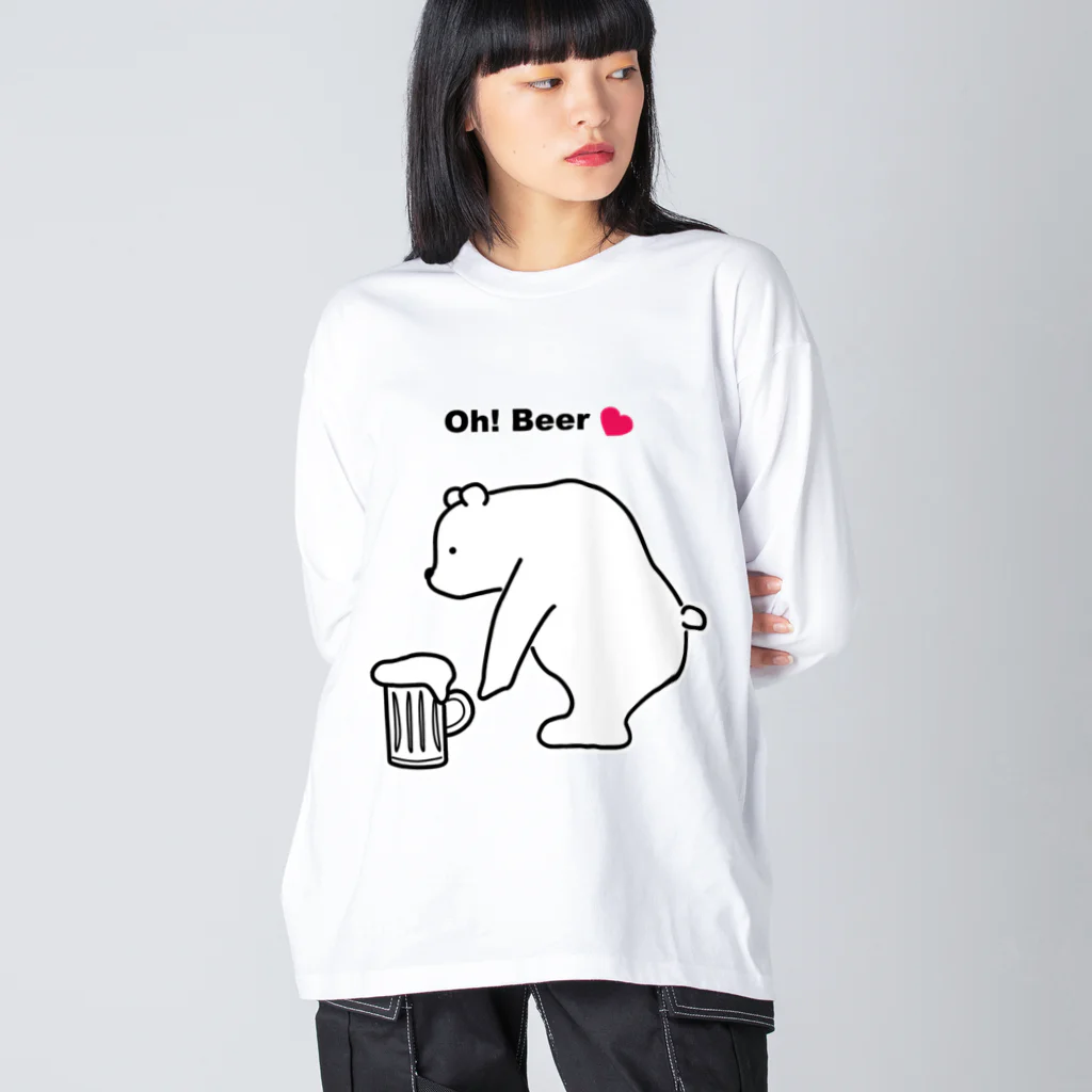 Atelier CのBeerを拾ったBear ビッグシルエットロングスリーブTシャツ