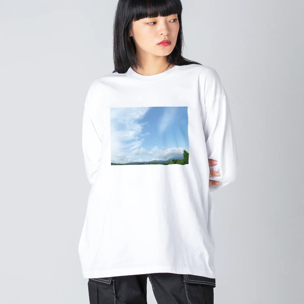akane_art（茜音工房）の癒しの風景（空と雲） ビッグシルエットロングスリーブTシャツ
