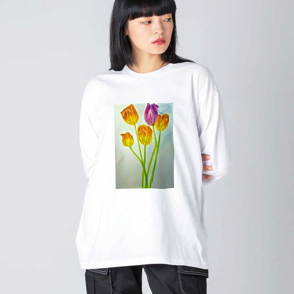 点描曼荼羅の世界のチューリップ⸜🌷︎⸝‍ Big Long Sleeve T-Shirt