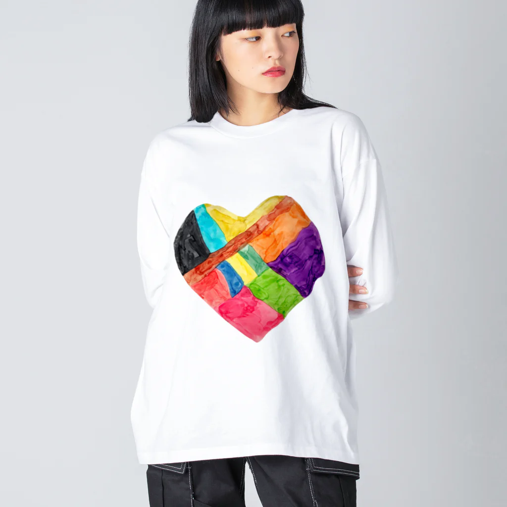 marude工房のvivid heart♥ ビッグシルエットロングスリーブTシャツ