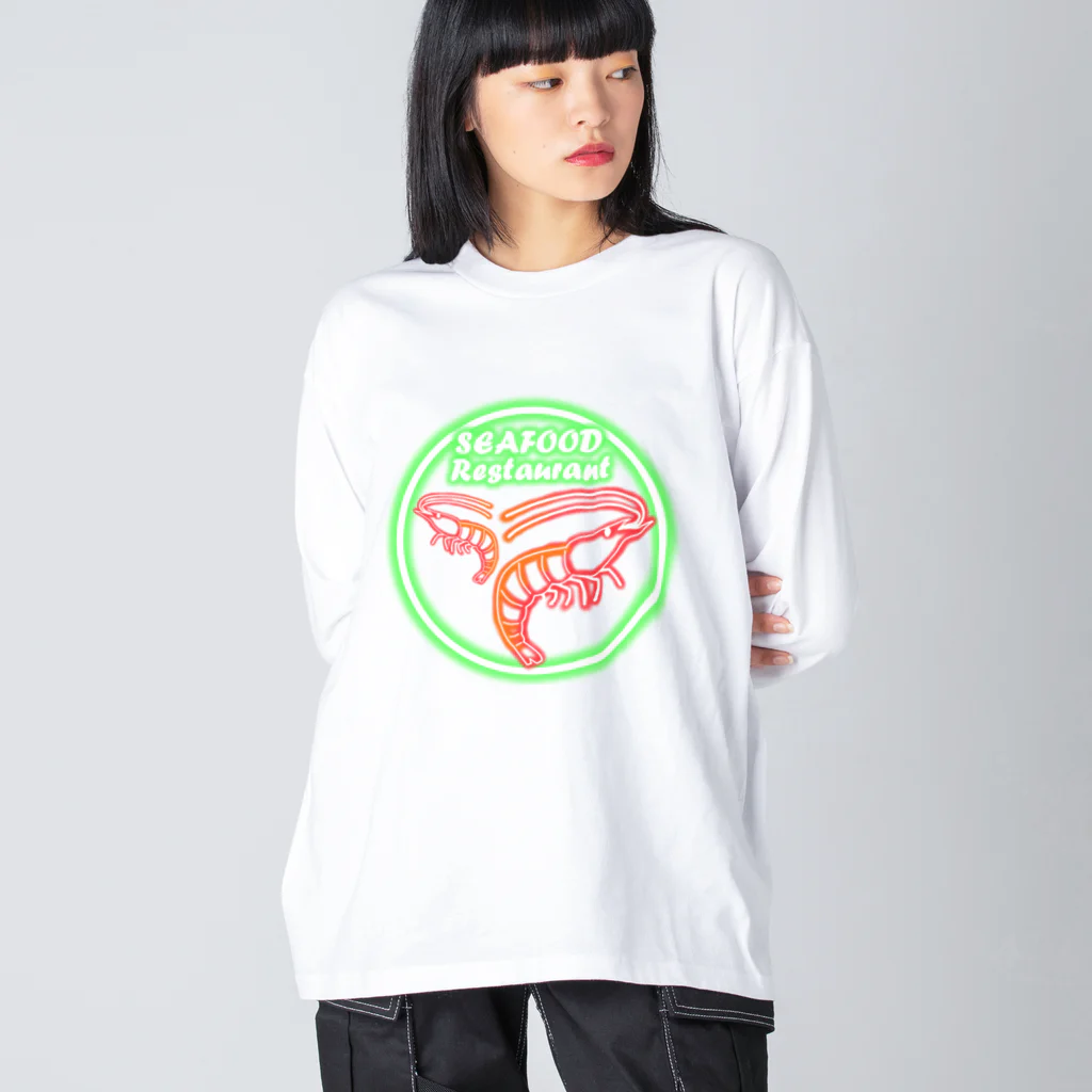 シロクマ商店のSEAFOOD ビッグシルエットロングスリーブTシャツ