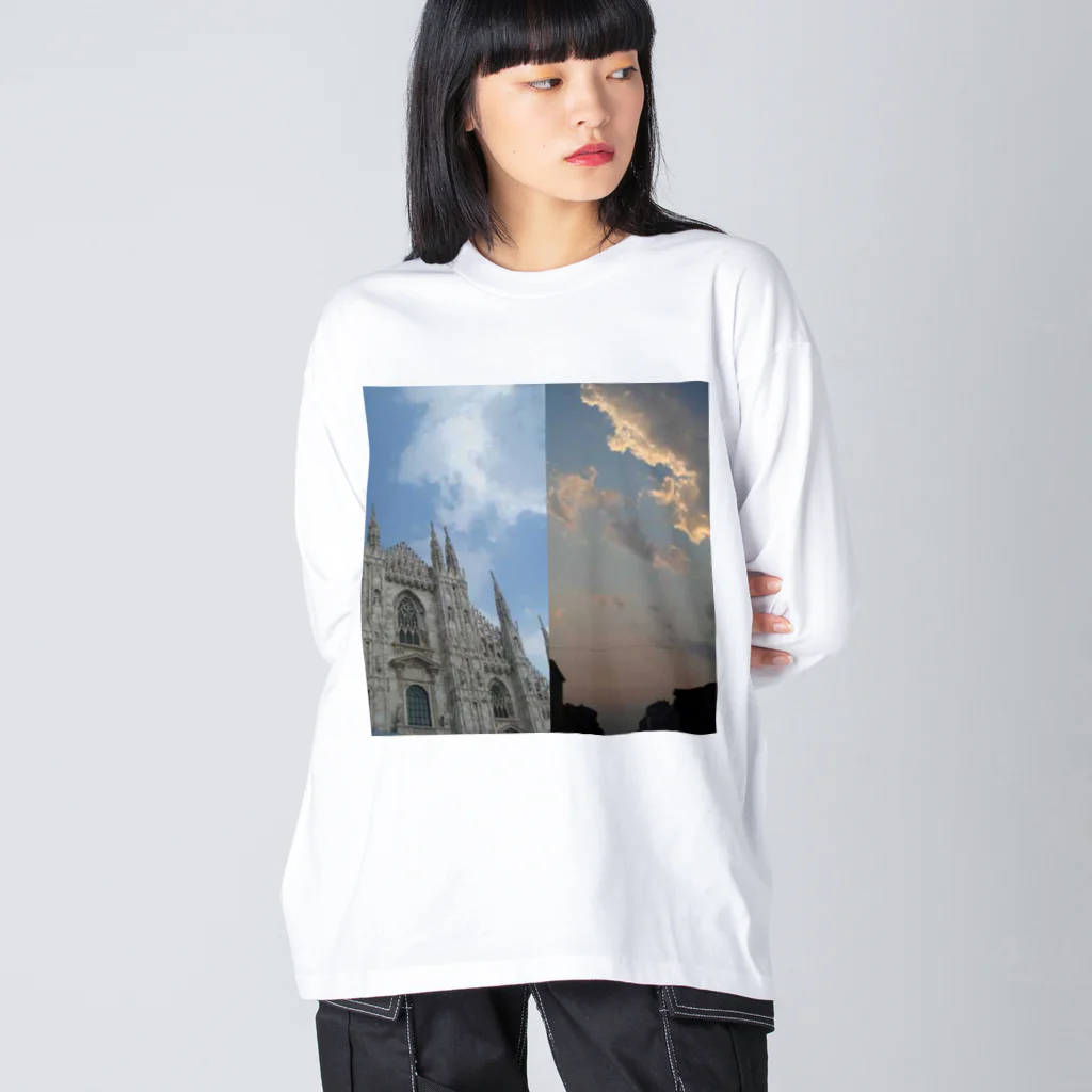 en dedans　～心に秘めて～の空雲 ビッグシルエットロングスリーブTシャツ