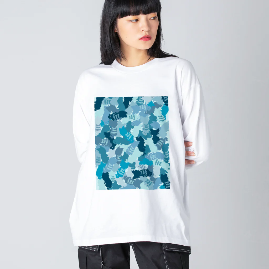 Teal Blue Coffeeのhide-and-seek Big Long Sleeve T-Shirt