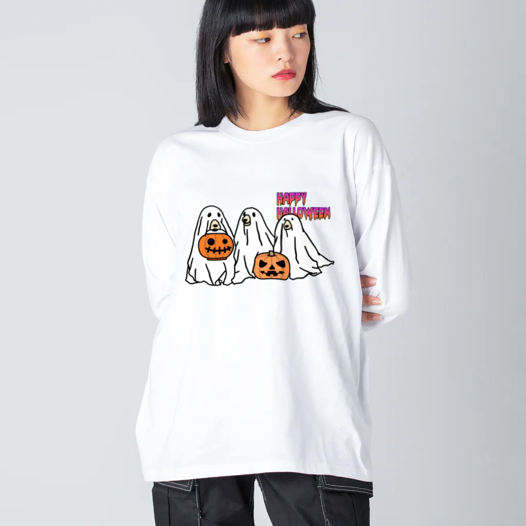 シロクマ商店のBoo! ビッグシルエットロングスリーブTシャツ