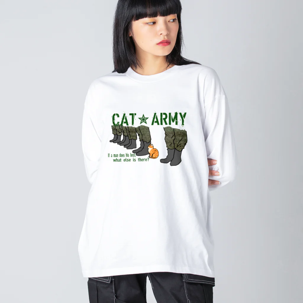 シロクマ商店の兵隊ネコ ビッグシルエットロングスリーブTシャツ