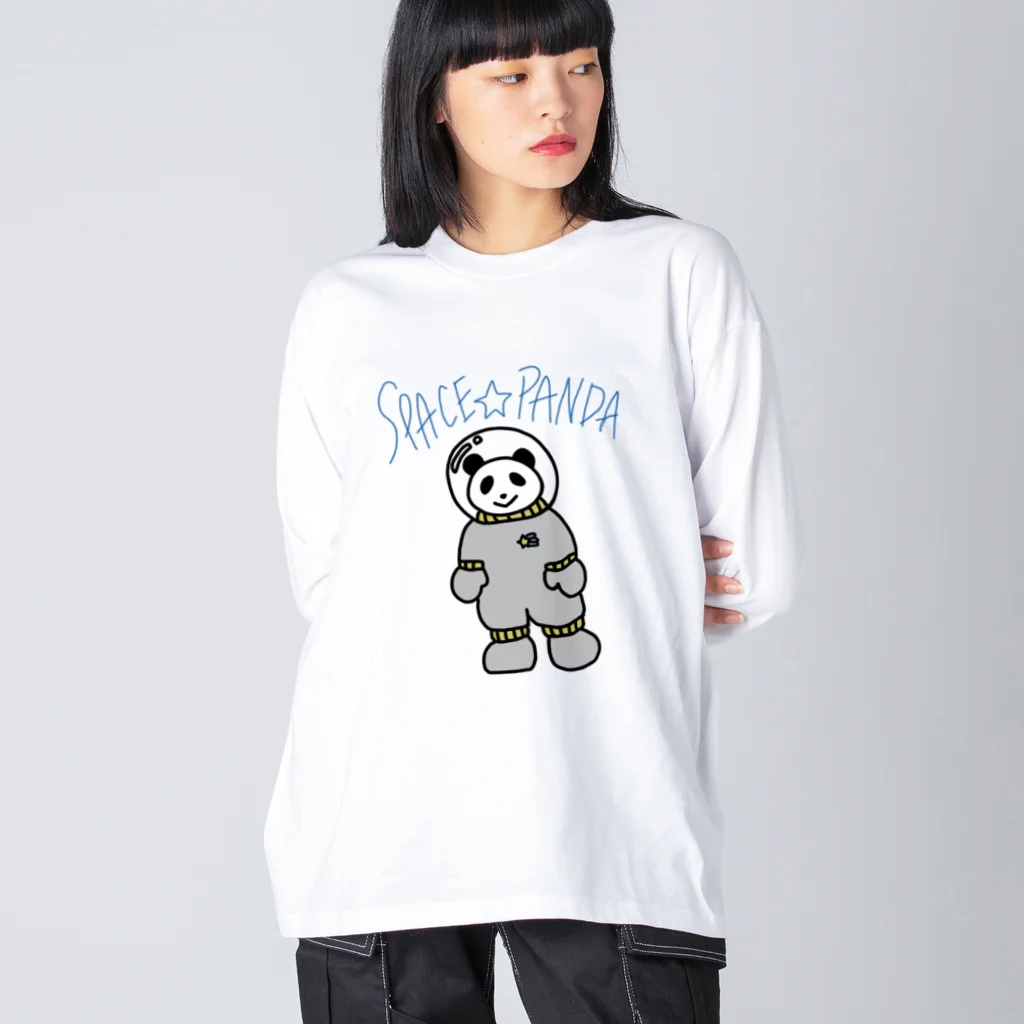 ★Panda Cafe★のスペースパンダ★宇宙パンダ SPACE PANDA CAFE Big Long Sleeve T-Shirt