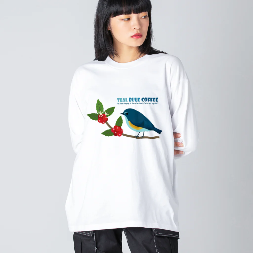 Teal Blue CoffeeのTeal Blue Bird ビッグシルエットロングスリーブTシャツ