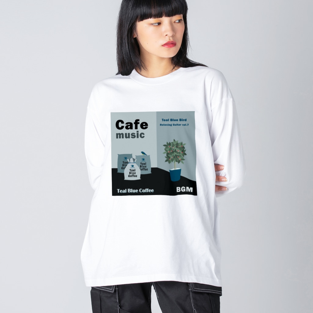 Teal Blue CoffeeのCafe music - Teal Blue Bird - Big Long Sleeve T-Shirt