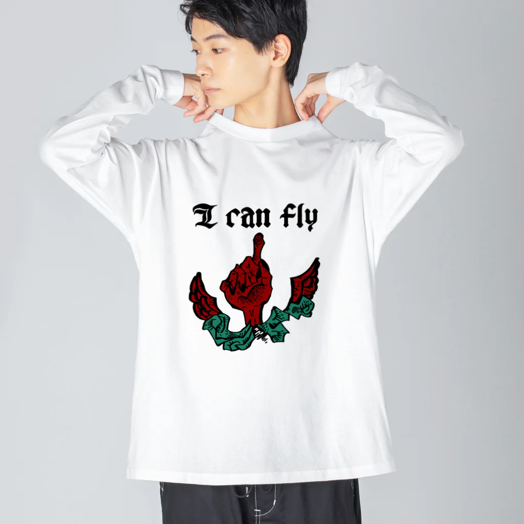 JINPIN (仁品)の飛ぶ Big Long Sleeve T-Shirt