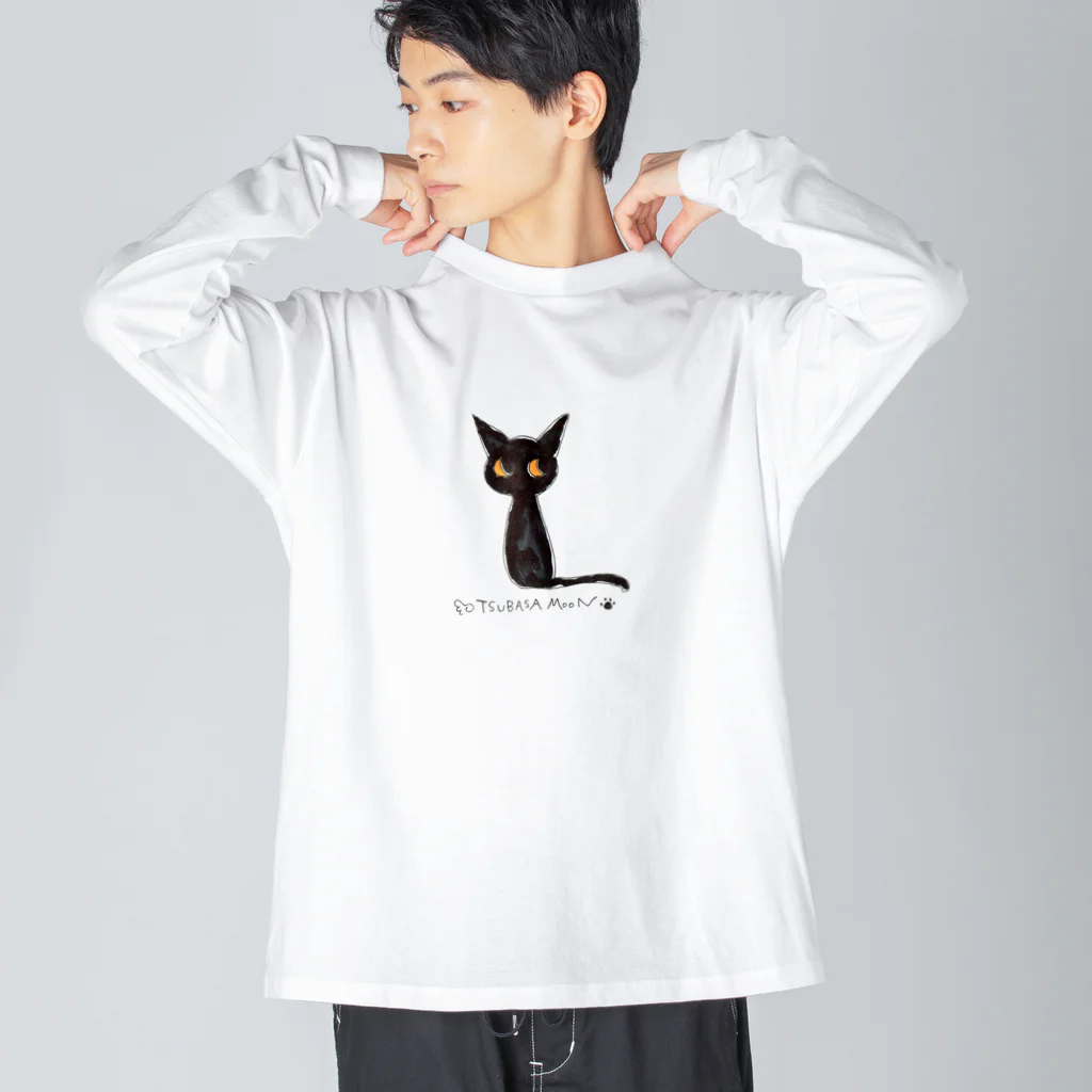 tsubasamoonの黒猫ムーン　New Big  ビッグシルエットロングスリーブTシャツ